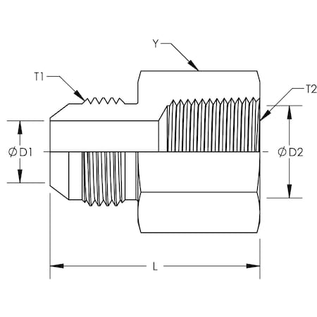 World Wide Fittings JIC Male to Female Pipe Connector Stainless Steel 2405X12X16SS